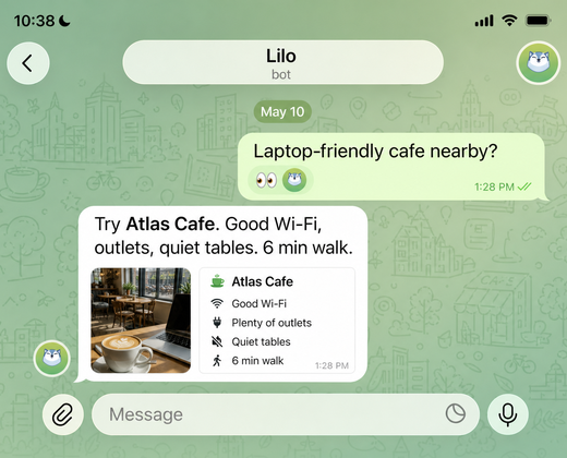 Cafe recommendation chat