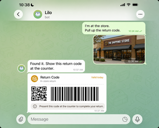 Return code chat